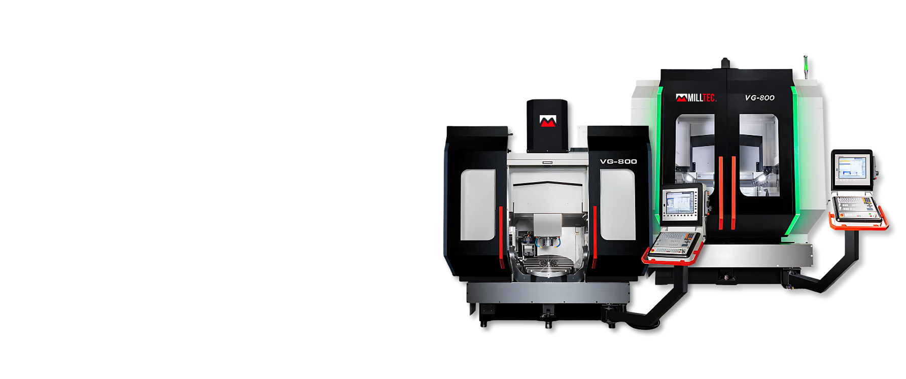 A group of machines are sitting next to each other on a white background.
