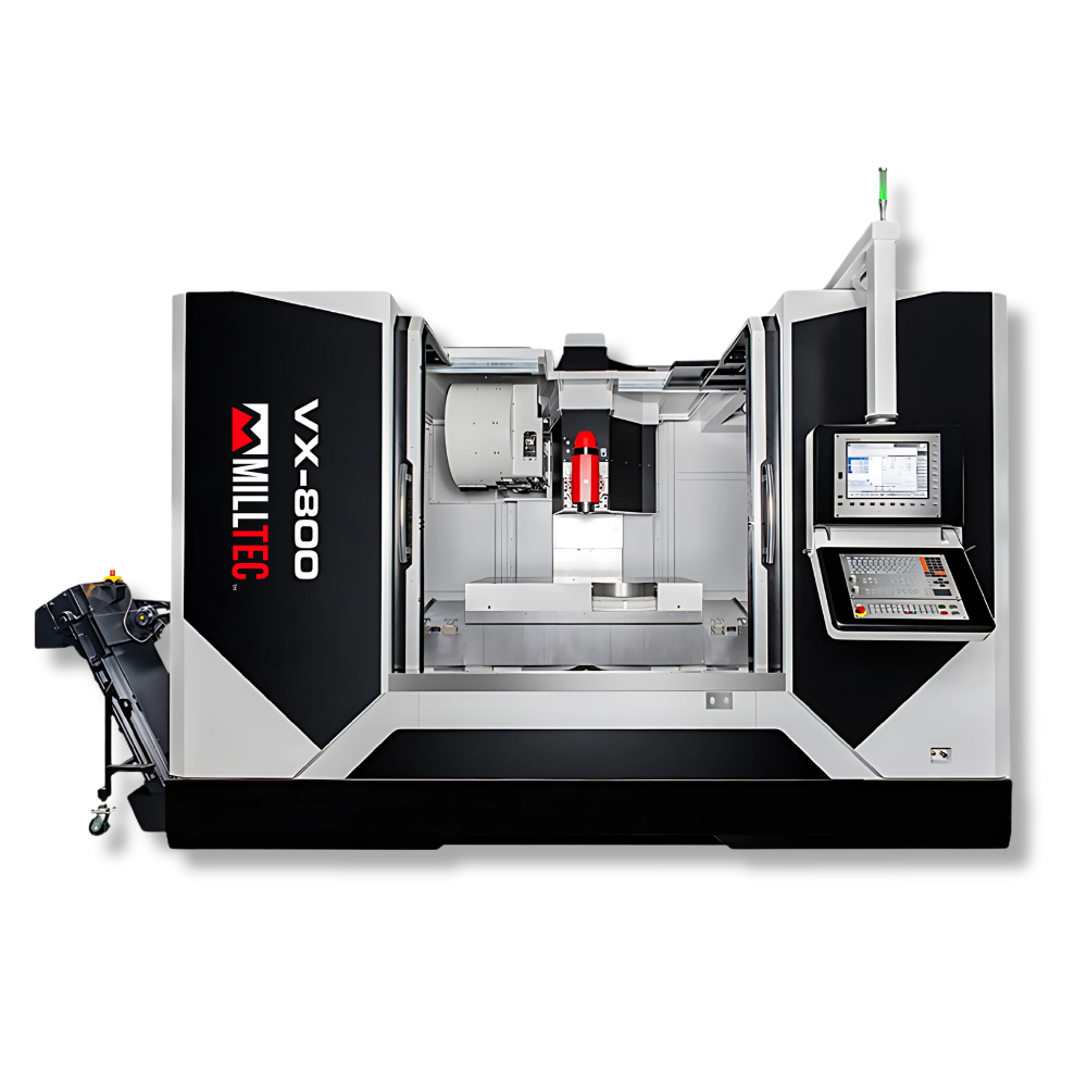 A milltec vx-800 machine is sitting on a white surface.