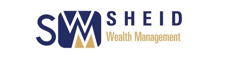 The logo for sw shield wealth management is blue and gold.