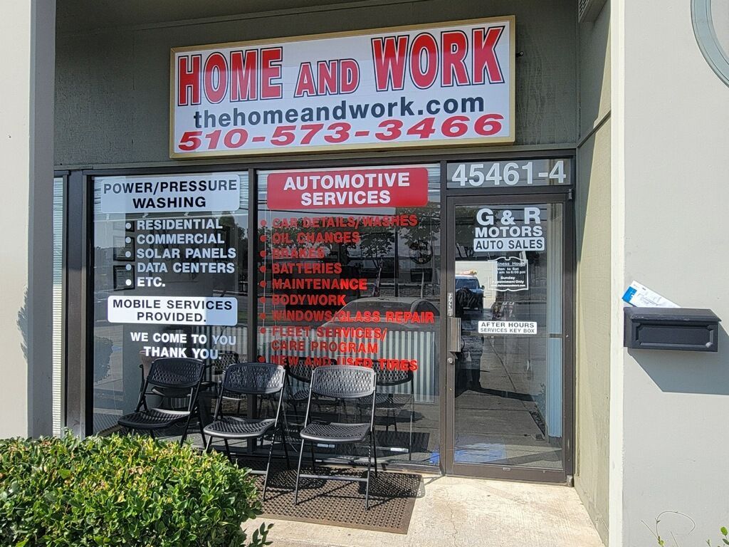 The front of a home and work automotive service