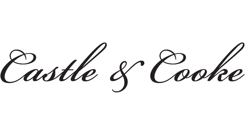 A black and white logo for castle & cooke on a white background.
