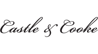 A black and white logo for castle & cooke on a white background.