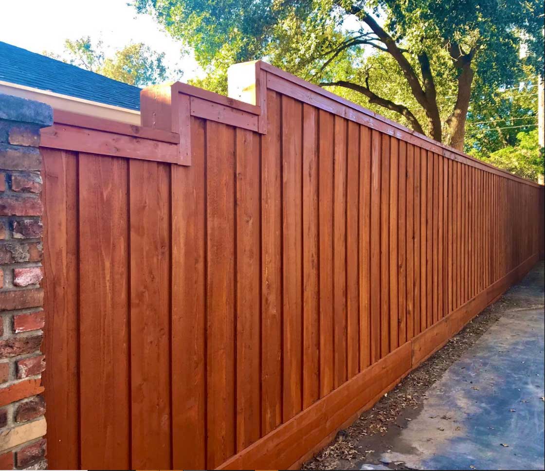 Wooden Fence with a Brown Paint — Pearland, TX — Fence Keeper