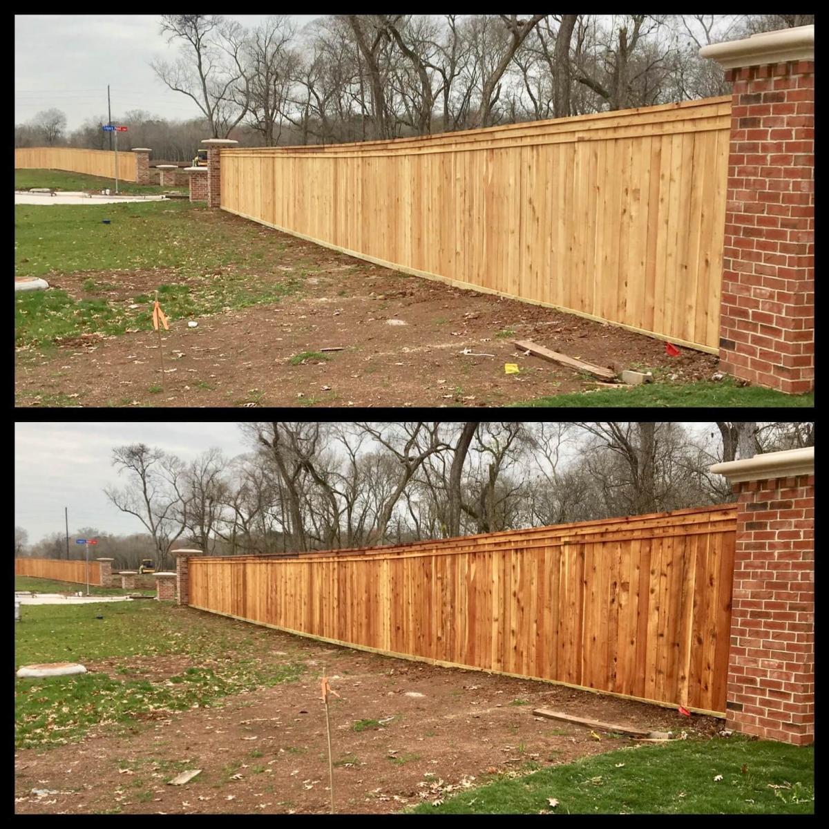 Before and After Picture of New Fence Installation — Pearland, TX — Fence Keeper