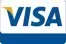 A blue and white visa logo on a white background.