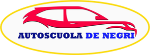 Il contorno rosso di un'auto all'interno di un ovale giallo con la scritta blu 