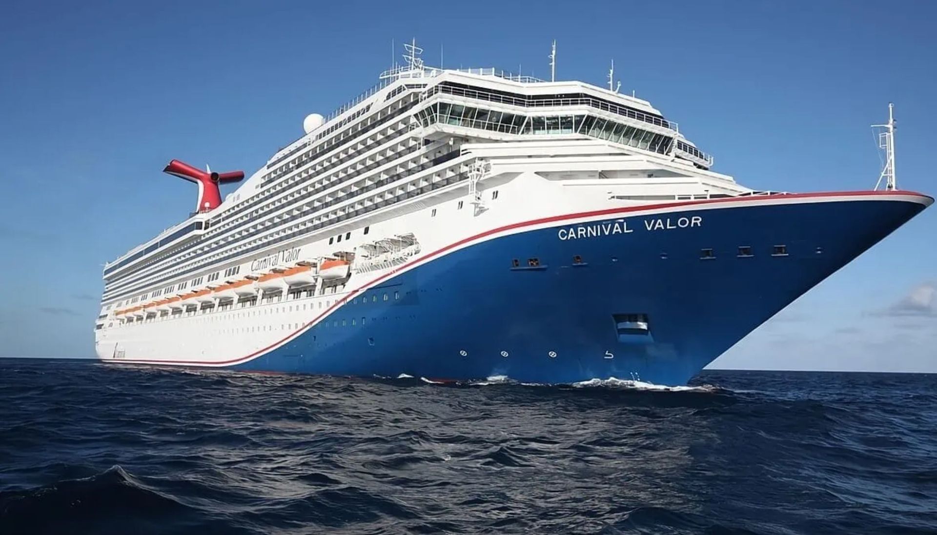 Carnival Valor ship sailing on the ocean