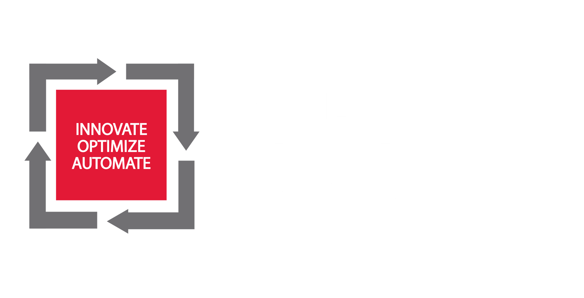A red square with arrows around it that says `` innovate optimize automate ''.