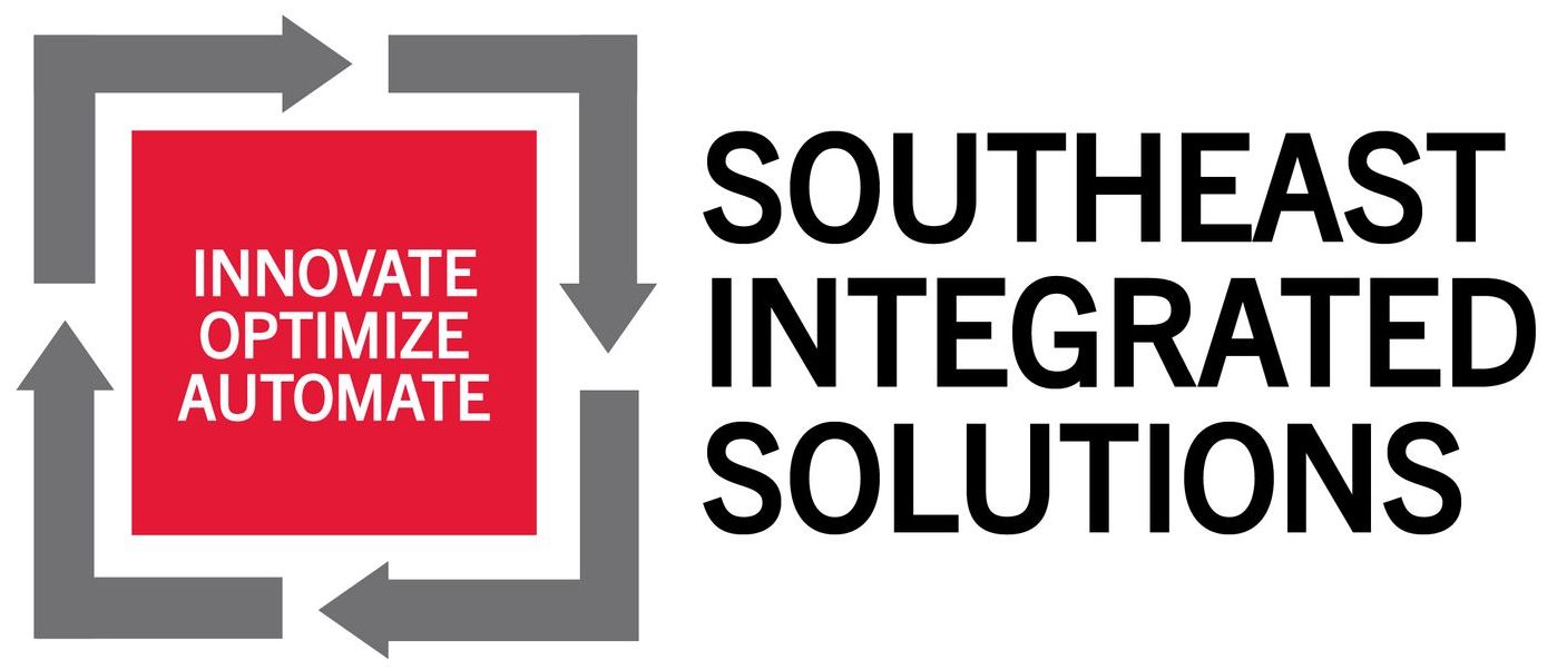 The logo for southeast integrated solutions is a red square with arrows around it.