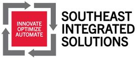 The logo for southeast integrated solutions is a red square with arrows around it.
