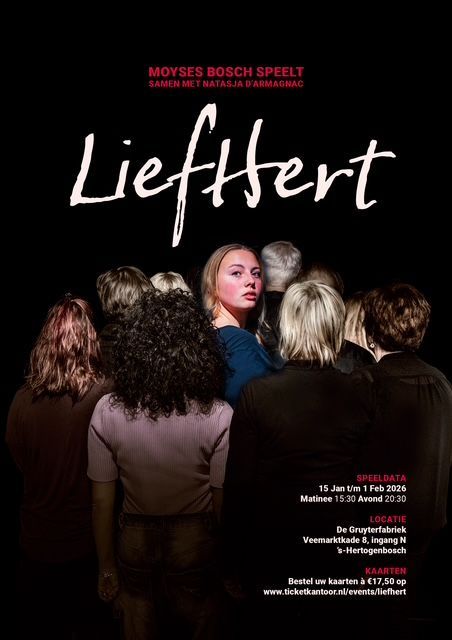 Poster voor een toneelstuk getiteld 