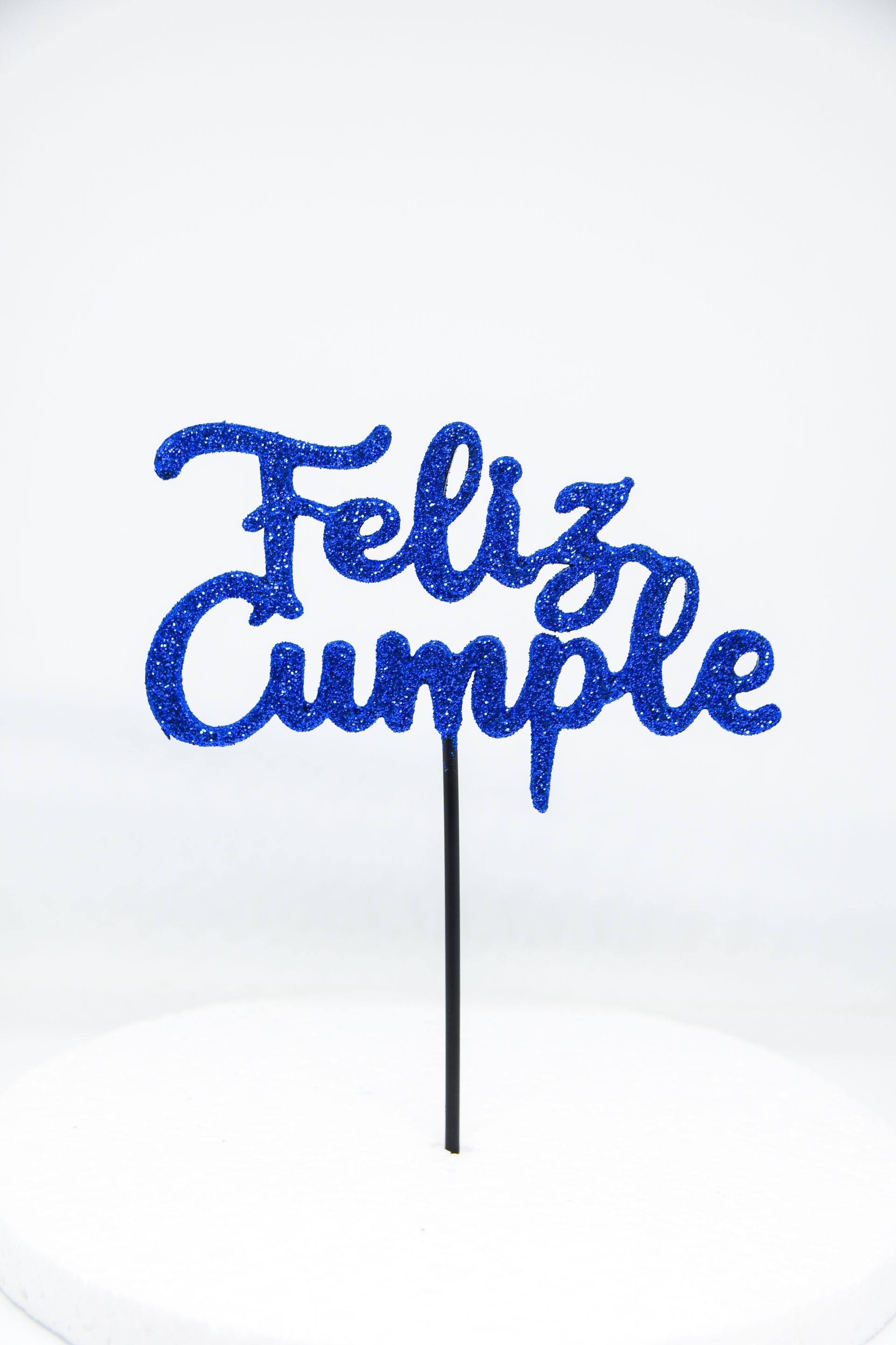 Adorno para pastel azul brillante con la frase 