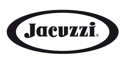 A black and white logo for jacuzzi on a white background.