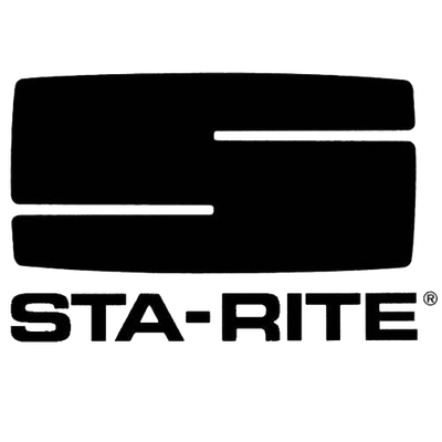 A black and white logo for a company called sta-rite