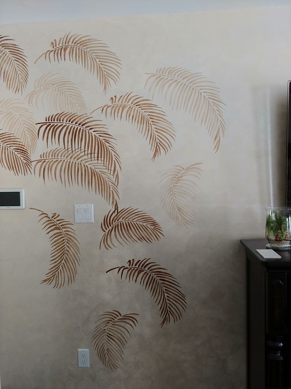Ferns applied as a faux finish on a wall. Contact us for faux finishing throughout Berks, Lebanon, and Lancaster County, PA.