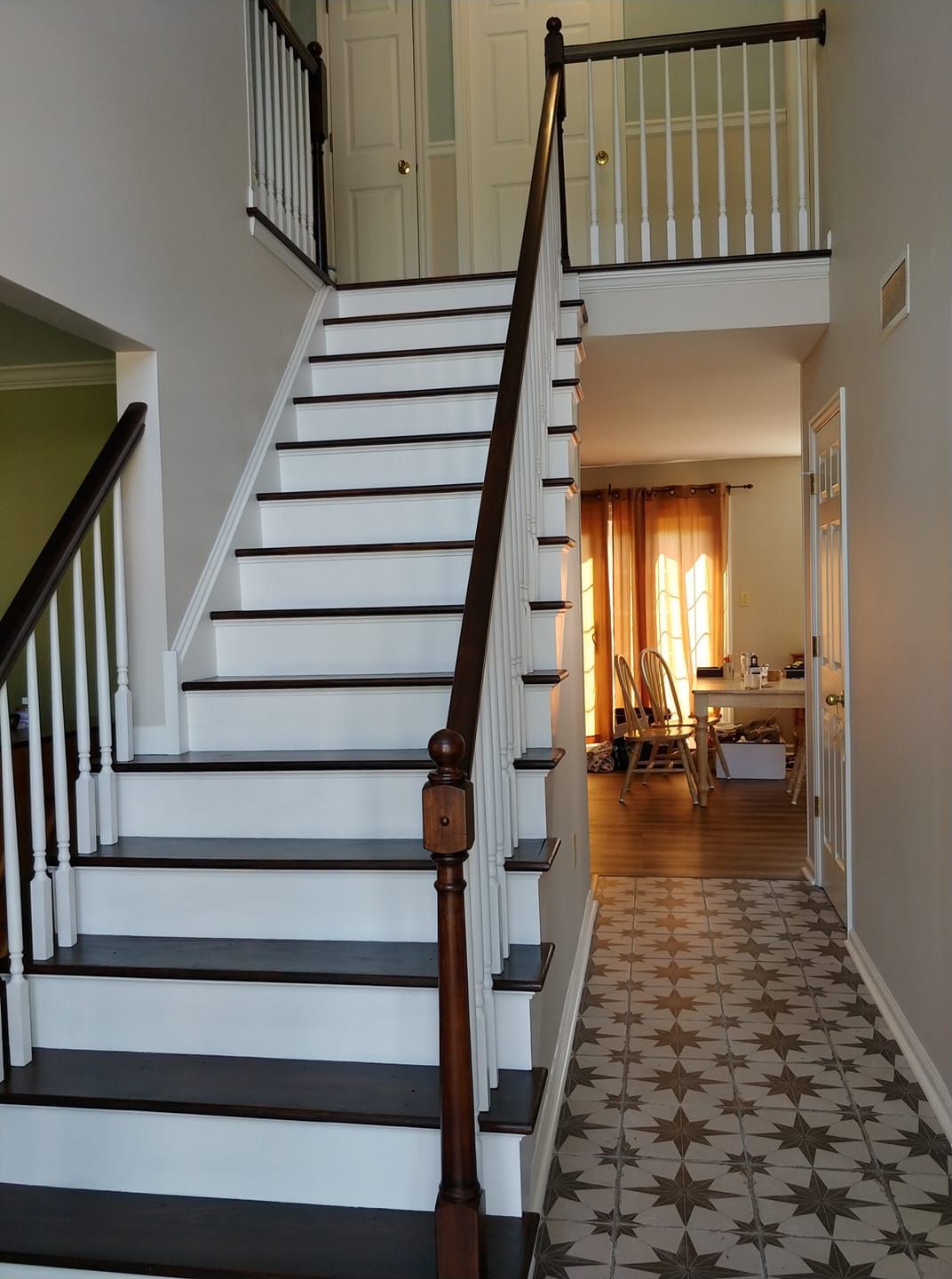 Painted stairs and railings in this Lebanon, PA home.