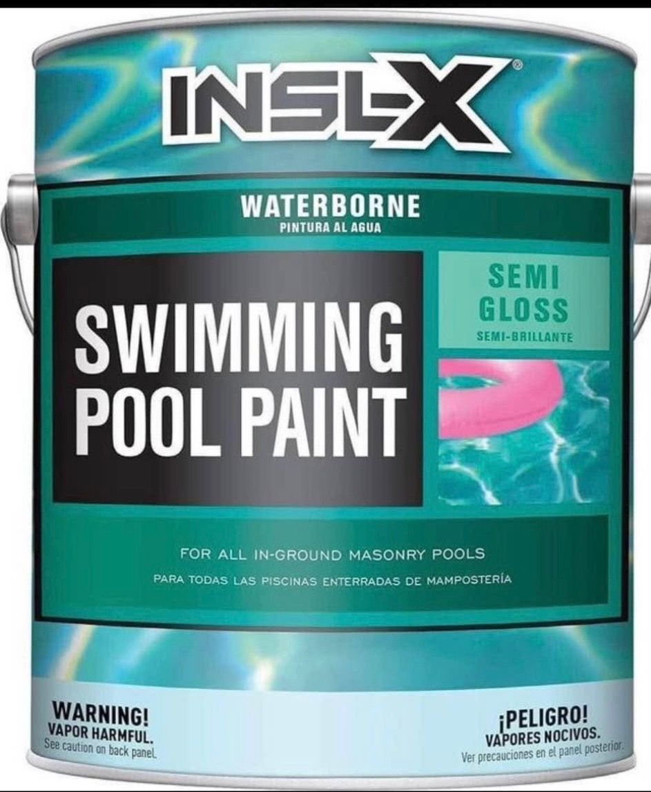 A can of inslx waterborne swimming pool paint