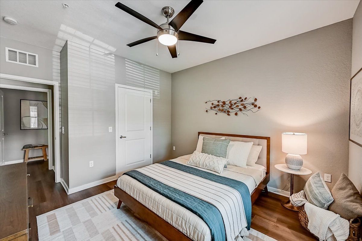 spacious furnished bedroom at Creekside Ranch Apartments in Bradenton near Lakewood Ranch