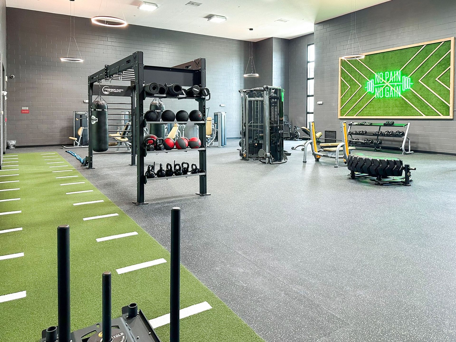 fully-equipped fitness center at Creekside Ranch Apartments in Bradenton, FL