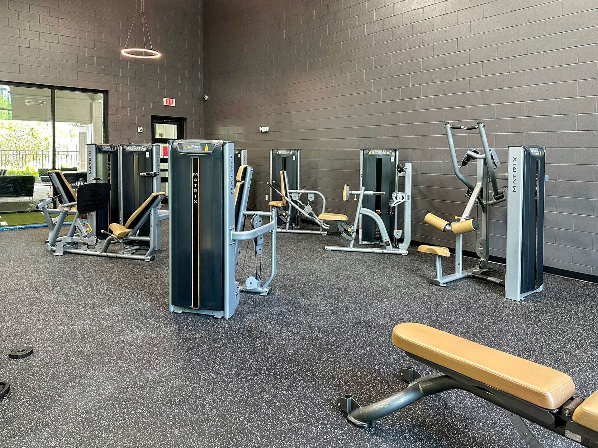weight machines in the fitness center at Creekside Ranch Apartments in Lakewood Ranch