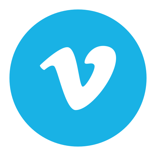 A blue circle with a white letter v inside of it