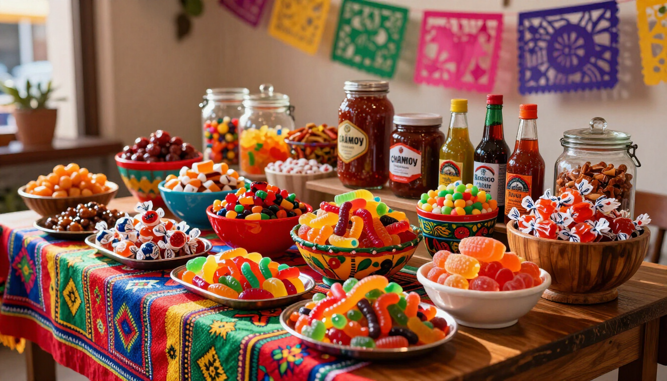 Mesa de dulces surtida