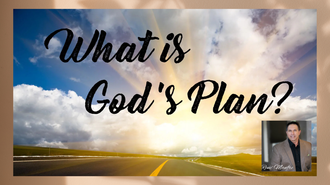 A picture of a road with the words what is god 's plan written on it