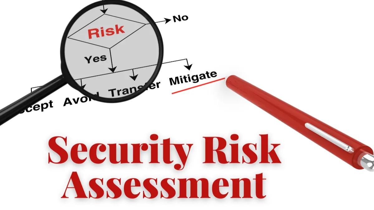 A magnifying glass with the word risk on it