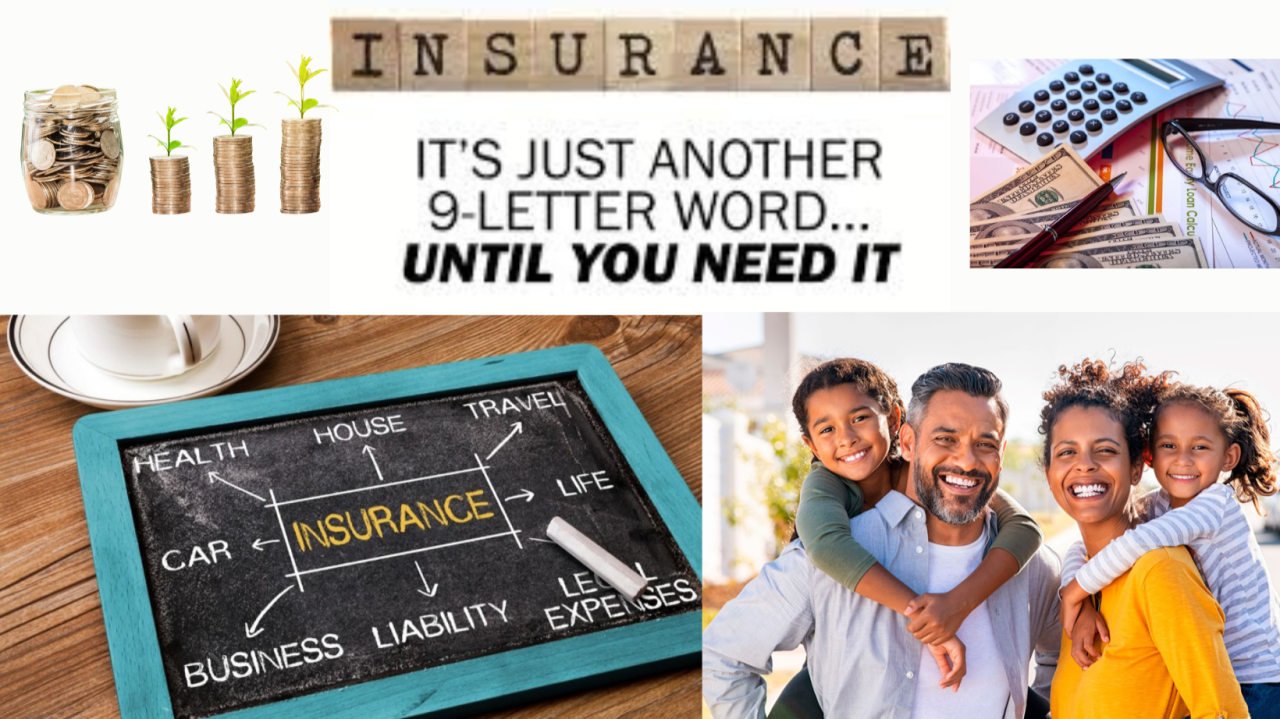 Insurance-themed collage