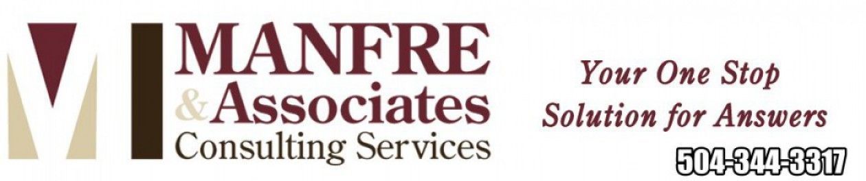 Logo for Manfre & Associates Consulting Services. Includes their tagline,