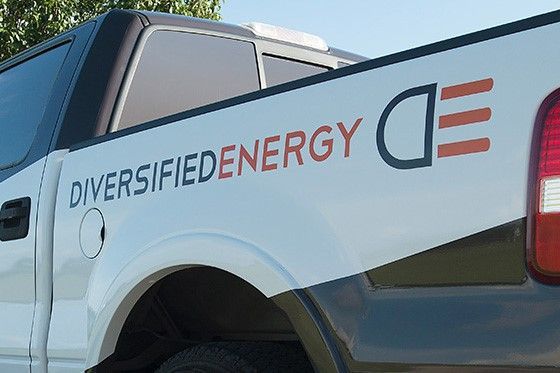 A Pickup Truck With Diversified Energy Banner