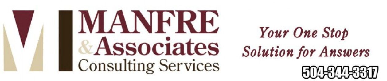 A logo for Manfre & associates consulting services