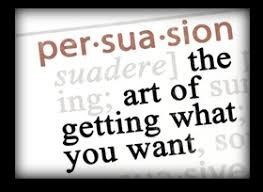 The word persuasion is written on a piece of paper