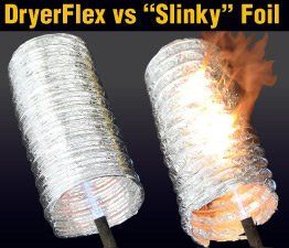 dryer flex tube fire demo