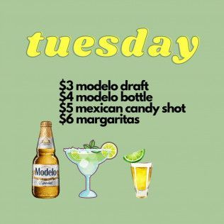 A bottle of modelo beer next to a margarita and a shot of beer.