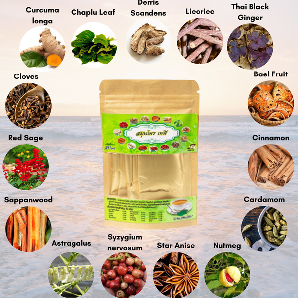 an image of Tapee Tea with its ingredients.