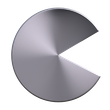 Gray pie chart icon with a missing slice, resembling a Pac-Man shape