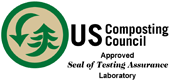 The us composting council approved seal of testing assurance laboratory logo