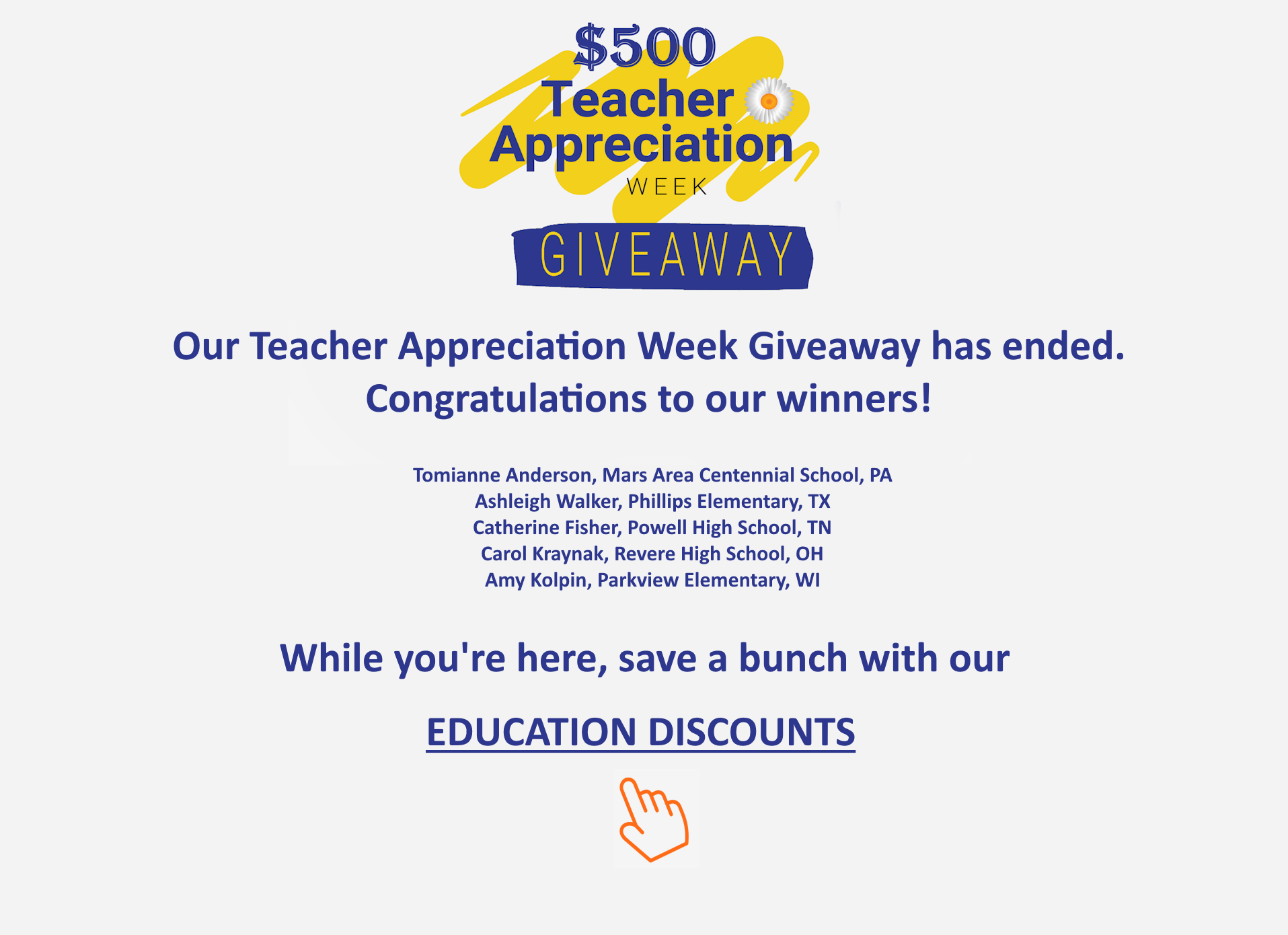 Teacher Appreciation Week Giveaway: My Education Discount | Amazon Gift Card Giveaway
