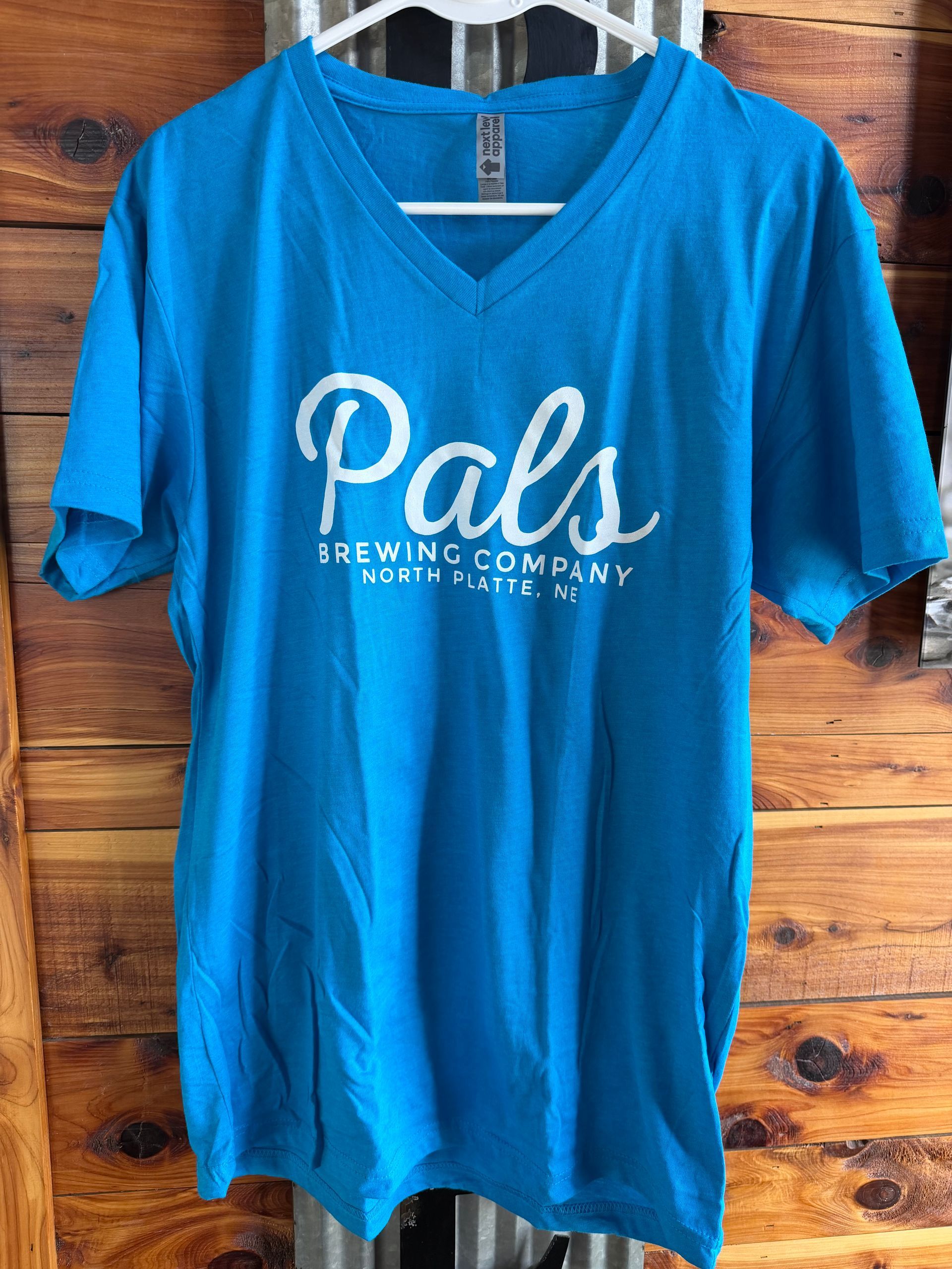 turquoise v-neck t-shirt