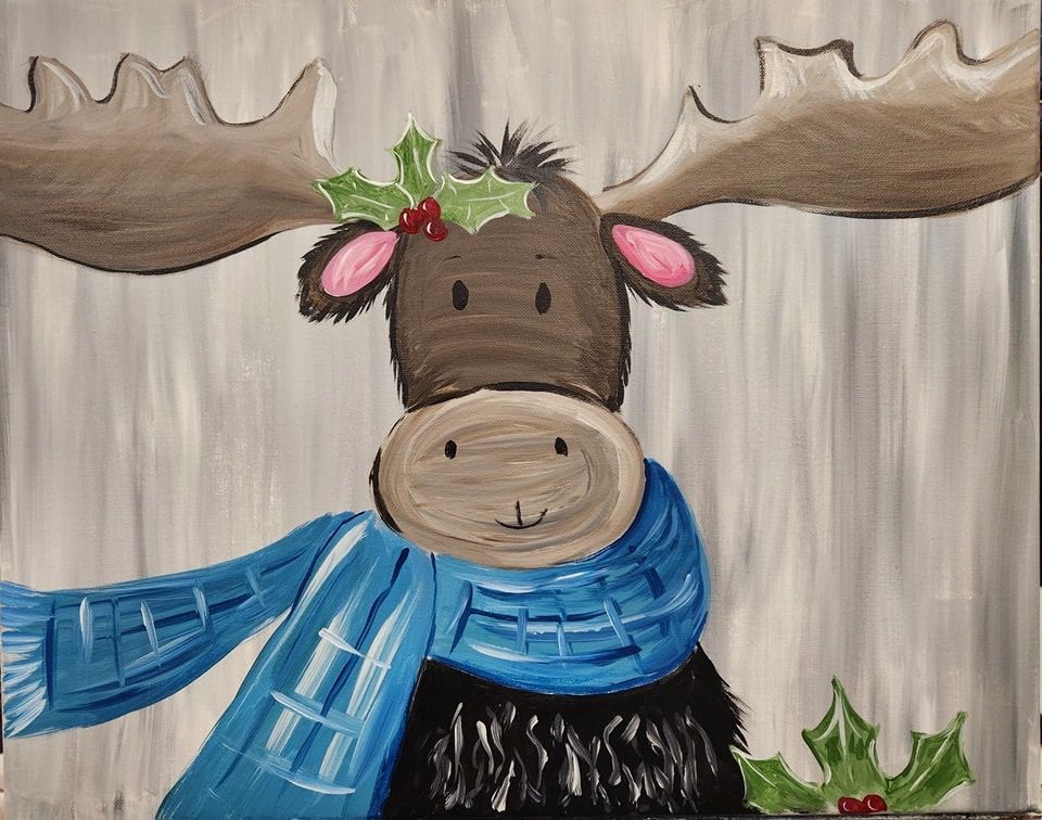 Arts & Drafts Holiday Moose. Sip and paint North Platte, NE.
