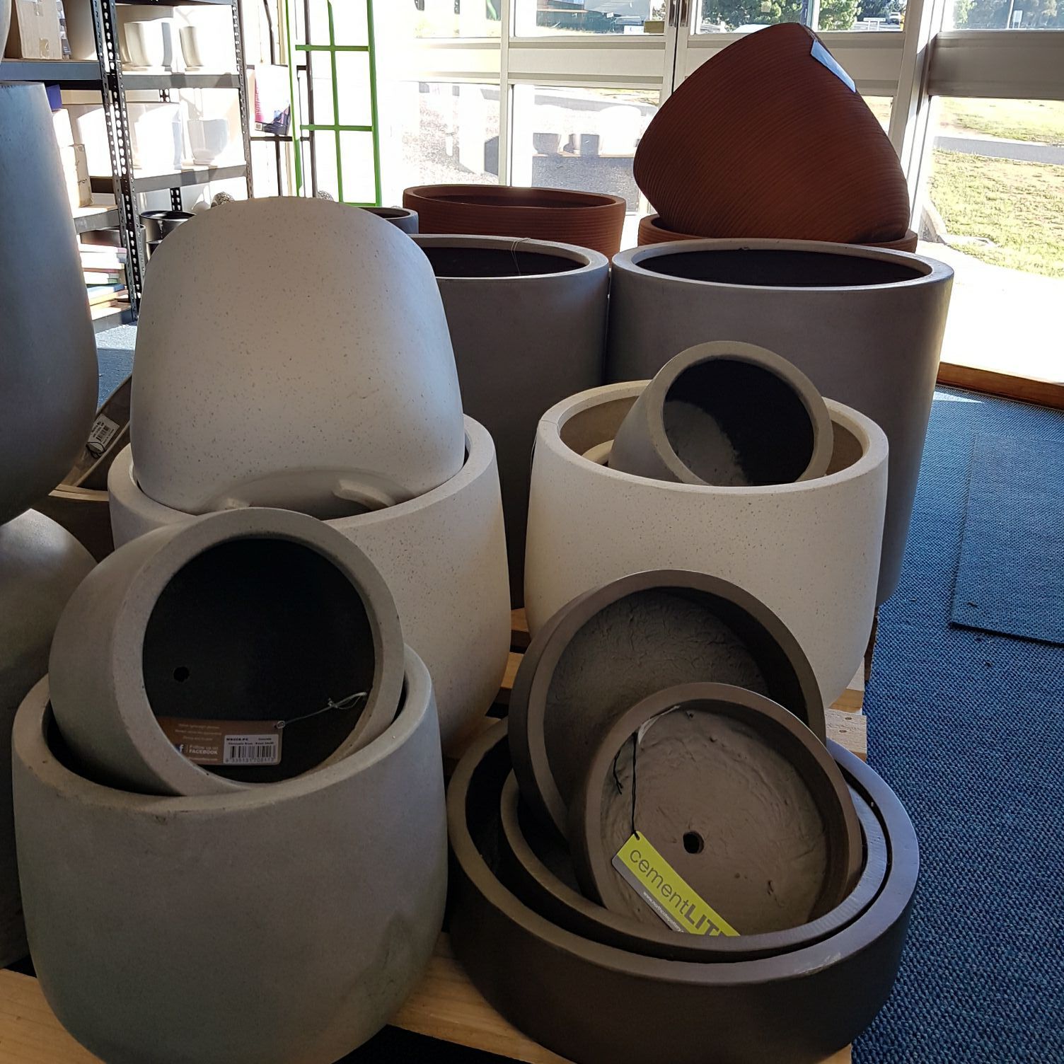 A bunch of pots are stacked on top of each other