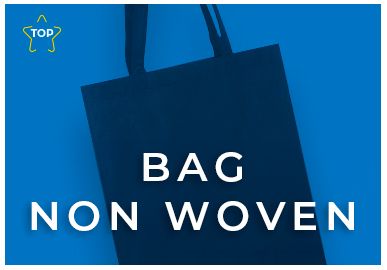 A blue bag with the words bag non woven on it