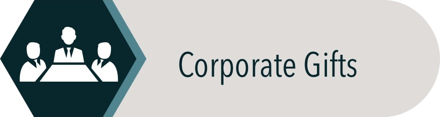 A button that says corporate gifts with a group of people sitting at a table.