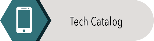 A button that says tech catalog with a cell phone icon