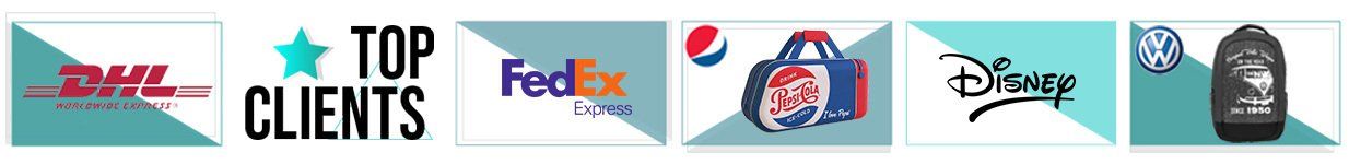 A collage of logos including dhl fedex and disney