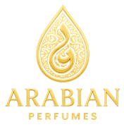 Logotipo dorado: emblema en forma de lágrima con caligrafía árabe y las palabras 