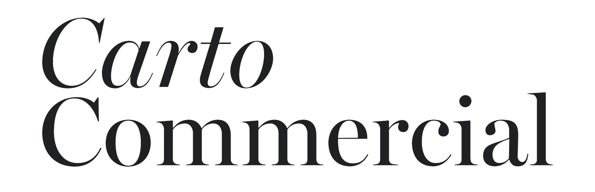 A black and white logo for carto commercial on a white background