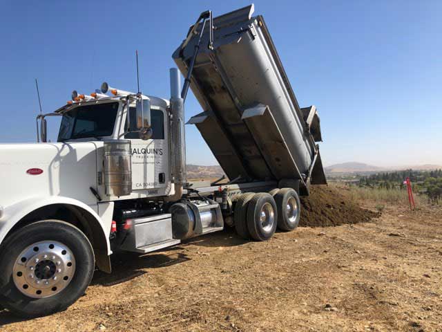 Dry material hauling truck — Diamond Springs, CA — Jalquin’s Trucking Dry material hauling truck — Diamond Springs, CA — Jalquin’s Trucking