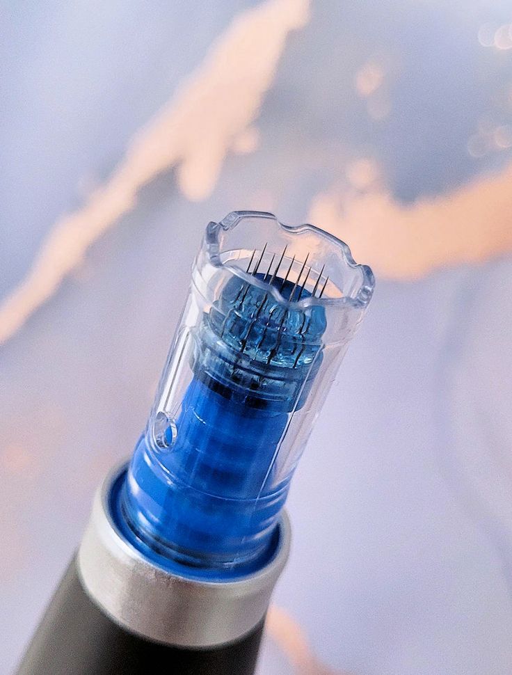 Person receiving a facial treatment; SkinPen microneedling treatment 